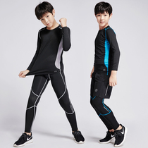 Spring and summer childrens basketball tights training clothes running football roller skating physical education class quick-drying clothes long sleeve fitness set