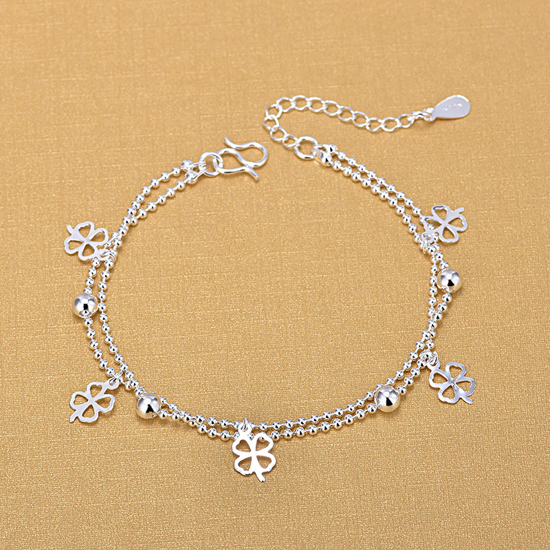 925 sterling silver nụ cười trang sức Hàn Quốc phiên bản của năm chuông vòng chân cô gái cá tính stars quảng trường hoang dã tính khí vòng chân