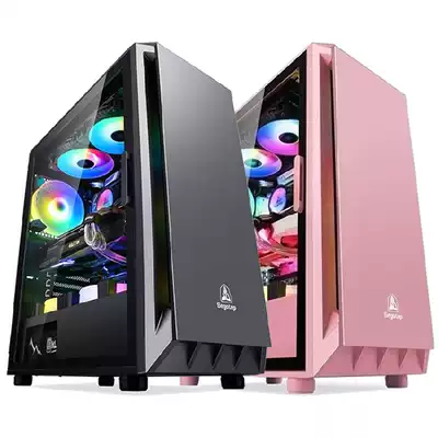Xingu Straight male No 1 desktop computer host main shell glass side transparent pink white game computer side transparent box
