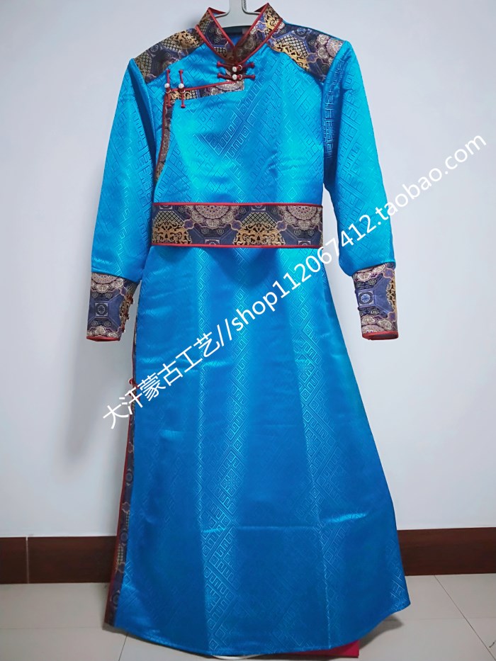 Male and female Mongolian robes Long version Mongolian dress Minority dance performance wedding dress Daily life dress multicolor Mongolia