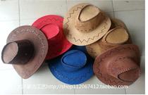 Mongolian cowboy hat cool hat prairie travel hat outdoor performance hat casual mens and womens sun hat imitation leather breathable hat