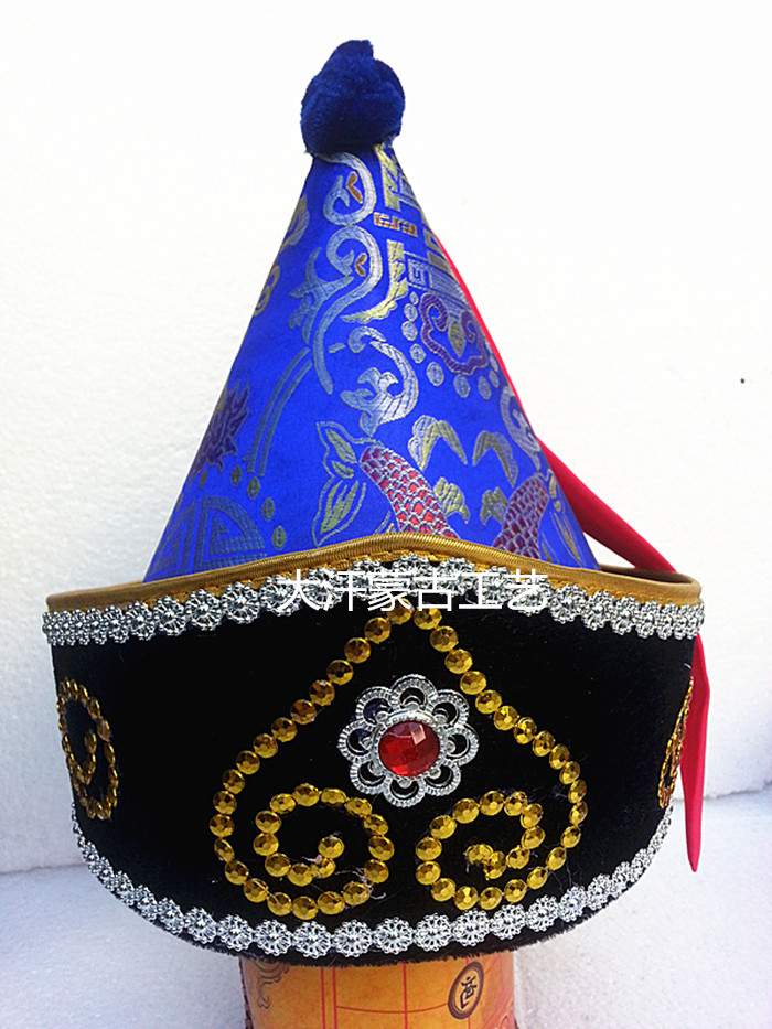 Men's hat Mongolian dance headdress Adult men's Mongolian hat Ethnic minority accessories Mongolian Prince hat batch