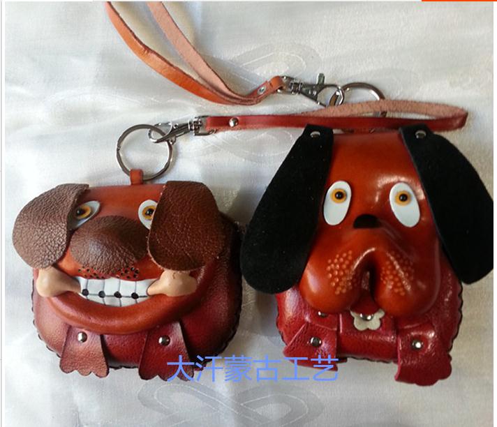 Wallet Natural Cowskin Bag Mongolian Craft Gift Decoration Cartoon Coin Wallet Handmade Key Bag Card Bag Hanging