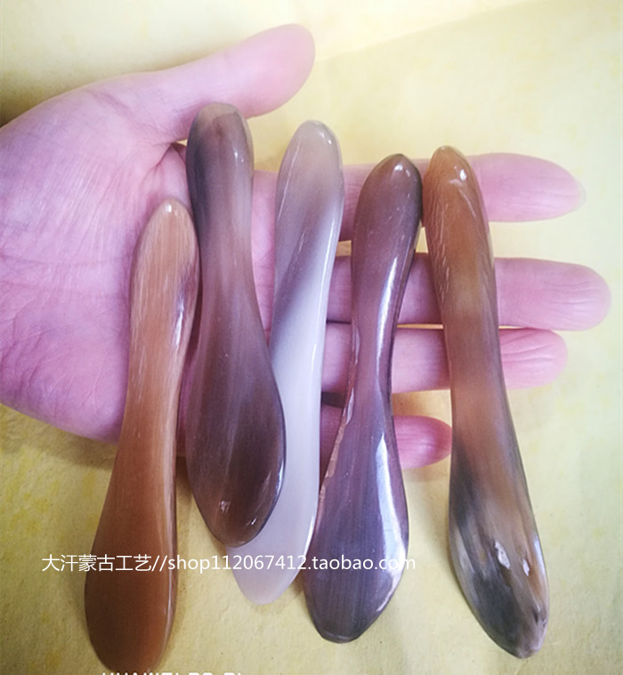 Natural horn massage plate Mongolian scalper horn eye bag scraping Manual scraping sheet Eye massage horn scraping sheet
