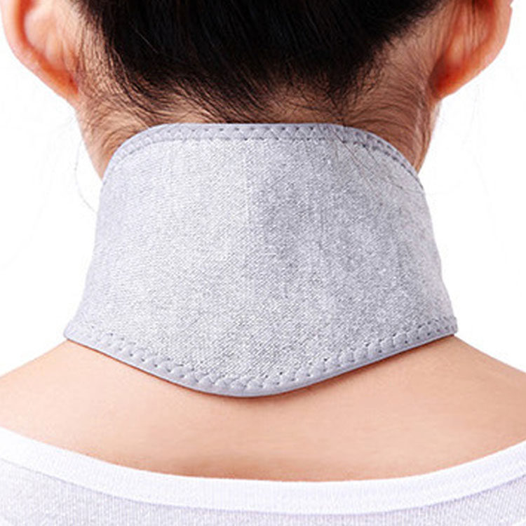 Grey Breathable plus suede thickened Self-heating Cervical Spine Protection Neck rear Warm Sleeves Glued button Black men and women Seasons