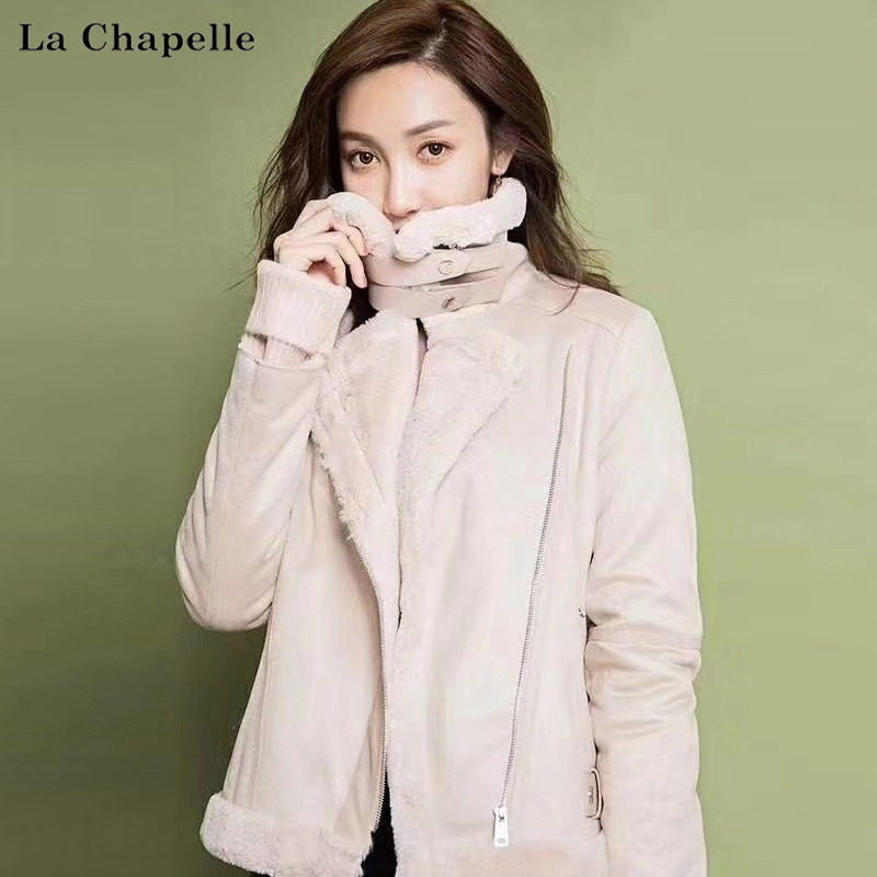 La Chapelle's official flagship 2022 winter new fur All racing suit jacket women's thickened cotton clothes