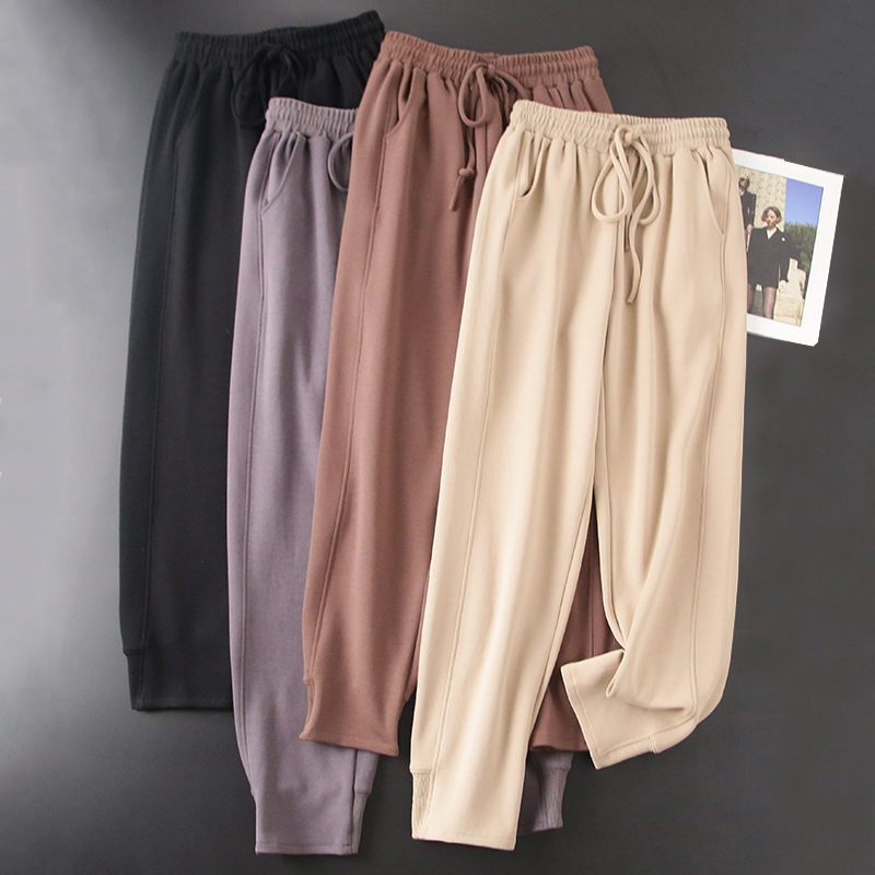 21 autumn new high texture sweat pants comfortable cotton thin elastic waist sports pants beam pants sweat pants casual pants women