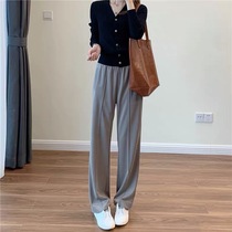 Small Island Nation Single Sand Wash Milk Copper ammonia Silk not easily wrinkled and thickened with high waist straight cylinder pants autumn women