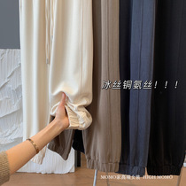 Super nice to wear ice-wire copper ammonia velvety pants women casual pants slim 2022 new loose sports pants little sub