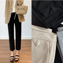 Poison home high-end giant good super-display slim workmanship ultra-good casual commuter display temperament tapered 9 Sub-suit pants autumn women