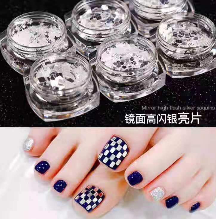 Nail Art Square Rectangle Mirror Laser Sequins Nail Art High-gloss Laser Sequins Douyin Same Jewelry
