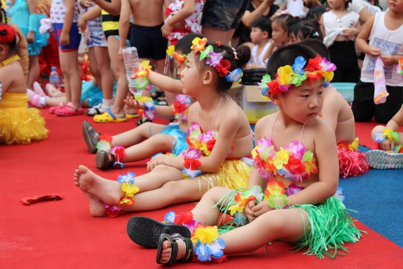 Trang phục hula của trẻ em Hawaii hoạt động biểu diễn mẫu giáo 40 cm trang phục khiêu vũ đầy đủ - Khiêu vũ / Thể dục nhịp điệu / Thể dục dụng cụ
