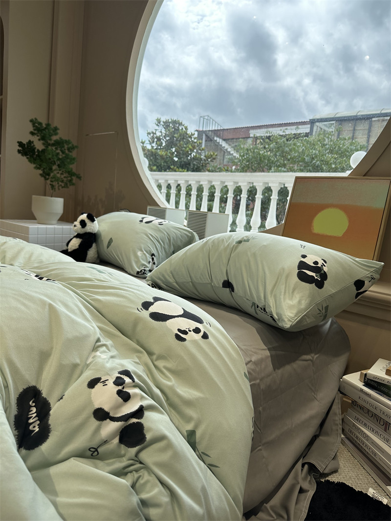 Type A Knit Quilt Cover Cartoon Cute Fat Paparazzi Flowers Bed Four Sets 1 Of 1 5m1 8 m Pure Cotton Linen-Taobao