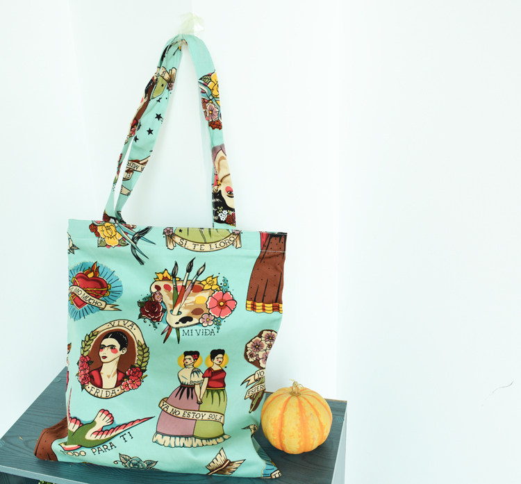 Original handmade cloth bag Japanese literature and art all-match student cloth bag Buddhist one-shoulder women's bag shopping bag abstract pie cloth bag