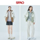 SPAO ເສື້ອຢືດຂອງແມ່ຍິງໃນລະດູໃບໄມ້ປົ່ງໃຫມ່ imitation lambswool quilted cotton splicing hooded jacket SPFZC4TS20