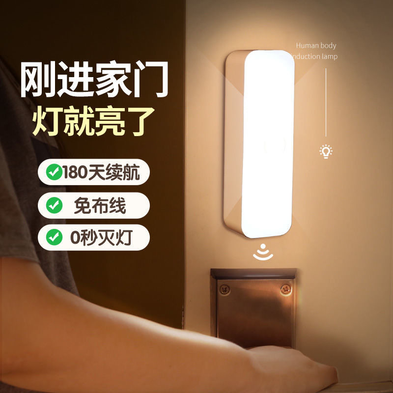 Induction small night light human sound control Home Stairs Aisle Wardrobe Rechargeable Night-time Intelligent Automatic Wireless Strip