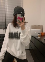 viiwen dizzy and fuzzy letters Circular letters loose head suit casual and Han edition lazy tops