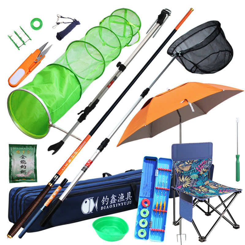 Fishing Rod long section Fishing Rod Suit Combined River Lake Reservoir Wild Fishing Suit Fishing Gear Handfishing With Fishing Rod-Taobao