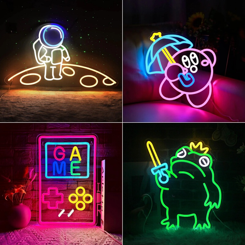 Led Neon Light Cartoon-Shaped Decorative Light for Children's Room and Bedroom, Internet-Famous Style Glowing Light Sign