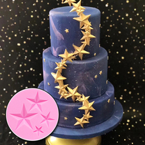 Chocolate turn candy cake mold five-pointed star long lattice waffle relief digital Three-dimensional love silicone mold