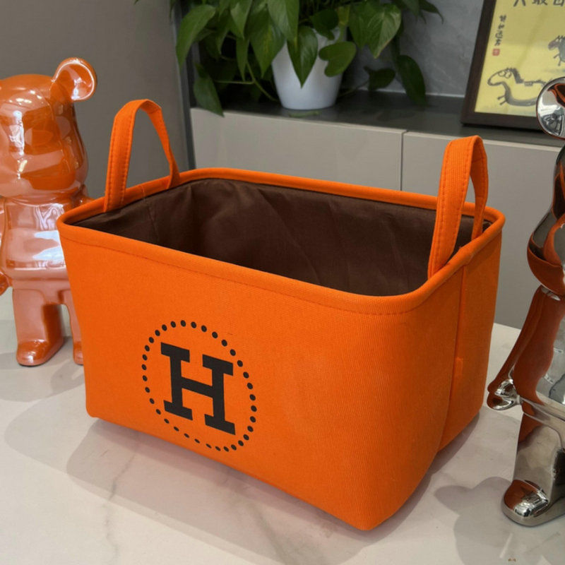 【拾朵】爱马橙 Storage 20-Liter Large H Cartoon Storage Basket for Toys, Clothes, Small Children's Household Fabric Bin