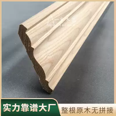 Custom-made mandshurica red oak logs Chinese hanging ceiling solid wood top line decoration strip living room corner ceiling vicious corner line