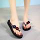 2019夏季新款花朵女士人字拖防滑厚底凉拖鞋外穿度假海边沙滩鞋
