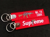 MK 18 CQBR Assault Rifle M1911 SUP EME Embroidery Keychain