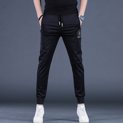 Spring and summer men's trendy thin men's pants trendy brand men's casual pants ກິລາກາງເກງຂາສັ້ນ ice silk sweatpants