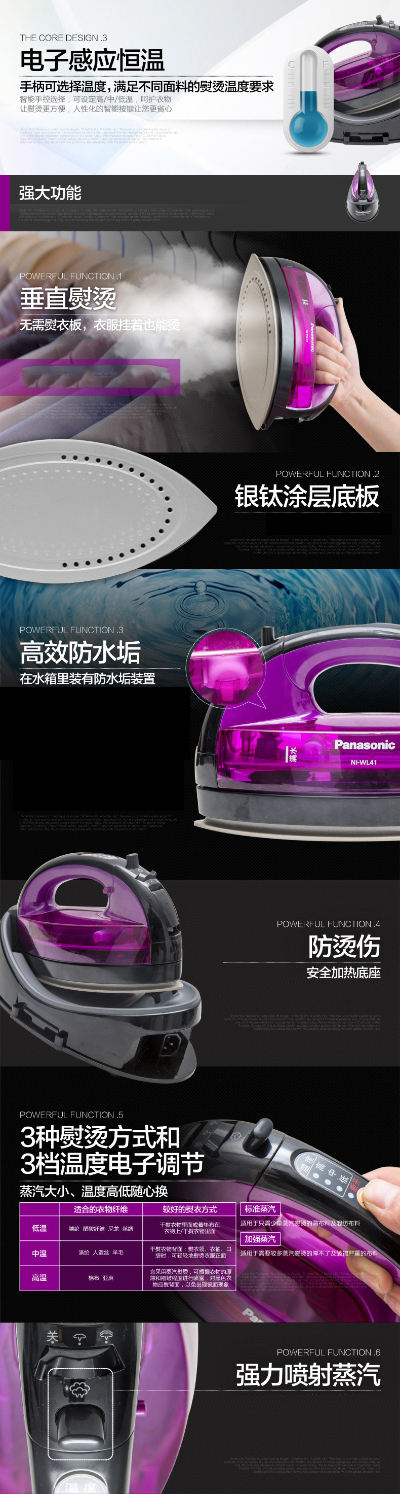 Bàn ủi cầm tay nhỏ gọn cầm tay của Panasonic Bàn ủi cầm tay mini không dây cầm tay NI-WL41 - Điện sắt bàn là hơi nước bluestone