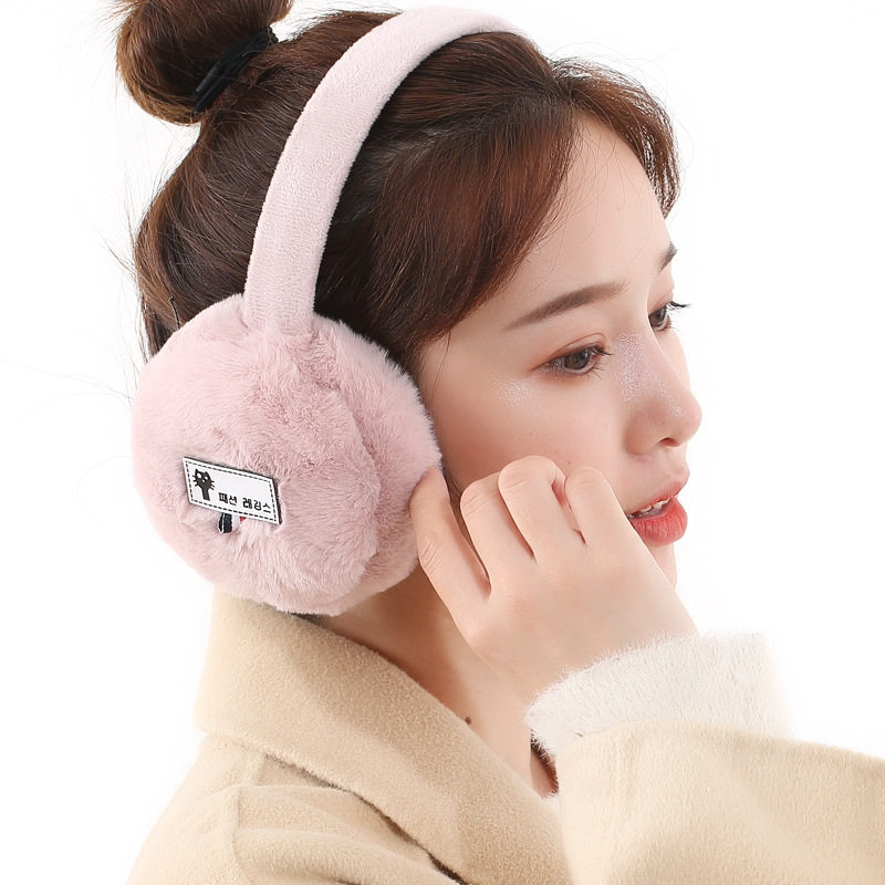2020 New Pint Autumn Winter Cat Mark Embroidery Cute Fashion Ear Cover Warm Lady Ear Wrap Students Outdoor Ear Bag