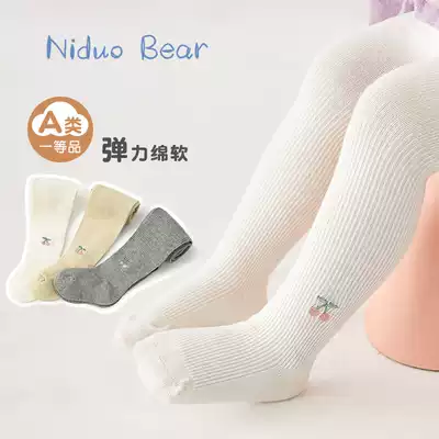 Nido bear 2021 girls pantyhose Children Baby pantyhose spring and autumn winter baby long tube inner pants socks cotton embroidery