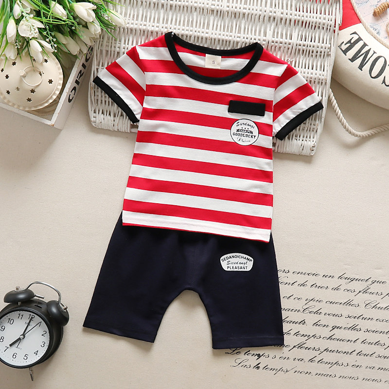 Toddler summer clothing male children Korean vest boys short-sleeved suit summer baby clothes 0-1-2-3 years old half tide
