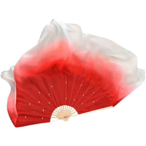 Шелковый танцевальный веер Wanjiang, ярко-красный градиентный двусторонний веер Yangko для взрослых и детей, расширенный веер для классического танца