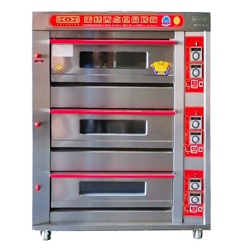 Kitchen oven large commercial three-storey six-plate gas oven cake bread pizza gas oven mooncake oven