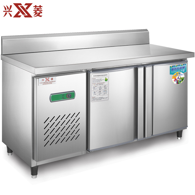 Xingling 1 2 1 5 1 8 m horizontal refrigerated workbench with backrest milk tea shop flat fresh-keeping console