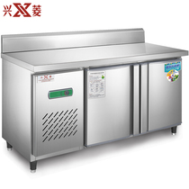 Xingling 1 2 1 5 1 8 m horizontal refrigeration workbench with backrest milk tea shop flat fresh-keeping operation table