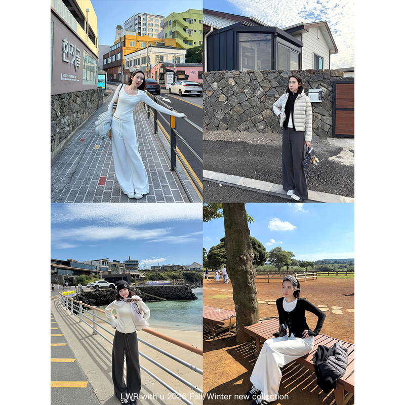 Lwr with U Comfort Zone Roaming Elastic Waist Simple Straight-Leg Sports Sweatpants Loose Wide-Leg Casual Long Pants Lwr with U Comfort Zone Roaming Elastic Waist Simple Straight-Leg Sports Sweatpants Loose Wide-Leg Casual Long Pants
