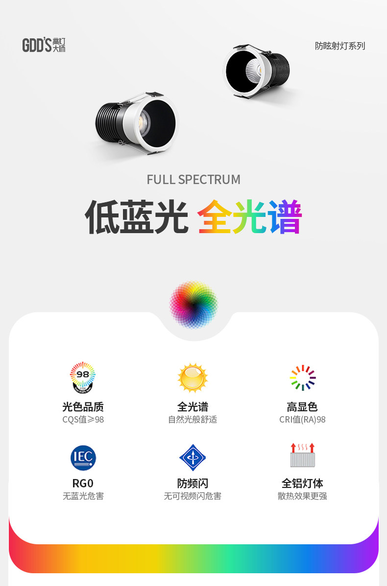 GDDS迷你小射灯50开孔35mm嵌入式led家用客厅高显满天星天花牛眼 图文详情 4