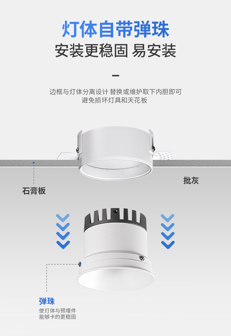 无边框射灯预埋防眩嵌入式隐藏led智能家用客厅无主灯护眼天花灯 图文详情 16