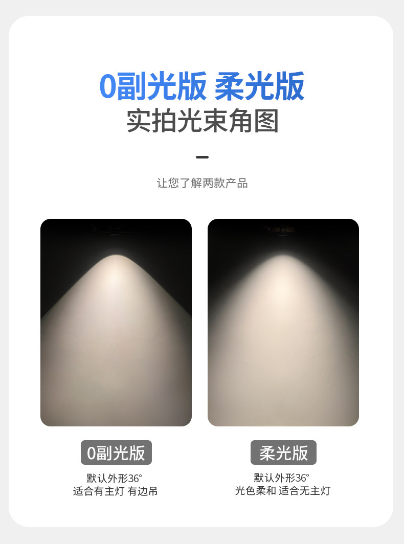 开孔55嵌入式防眩窄边框射灯护眼奶油风cob全光谱小山丘客厅极简 图文详情 12