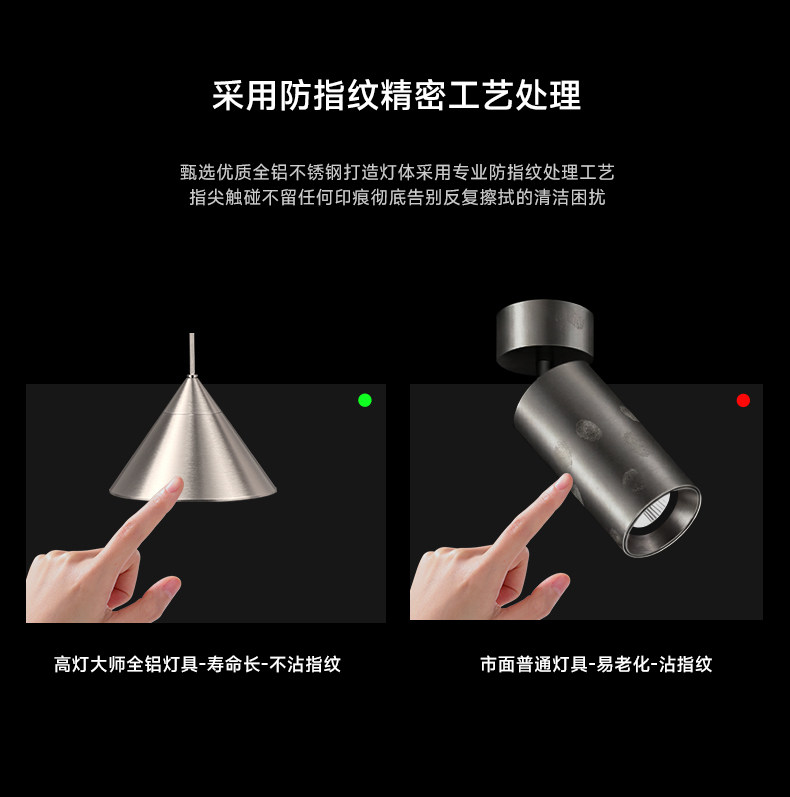 包豪斯床头吊灯卧室射灯不锈钢创意红色孟菲斯撞色极简洗墙 图文详情 17