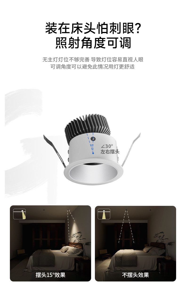 中古包豪斯嵌入式亮银杯射灯深杯防眩led可摆头客厅铝智能无主灯 图文详情 6