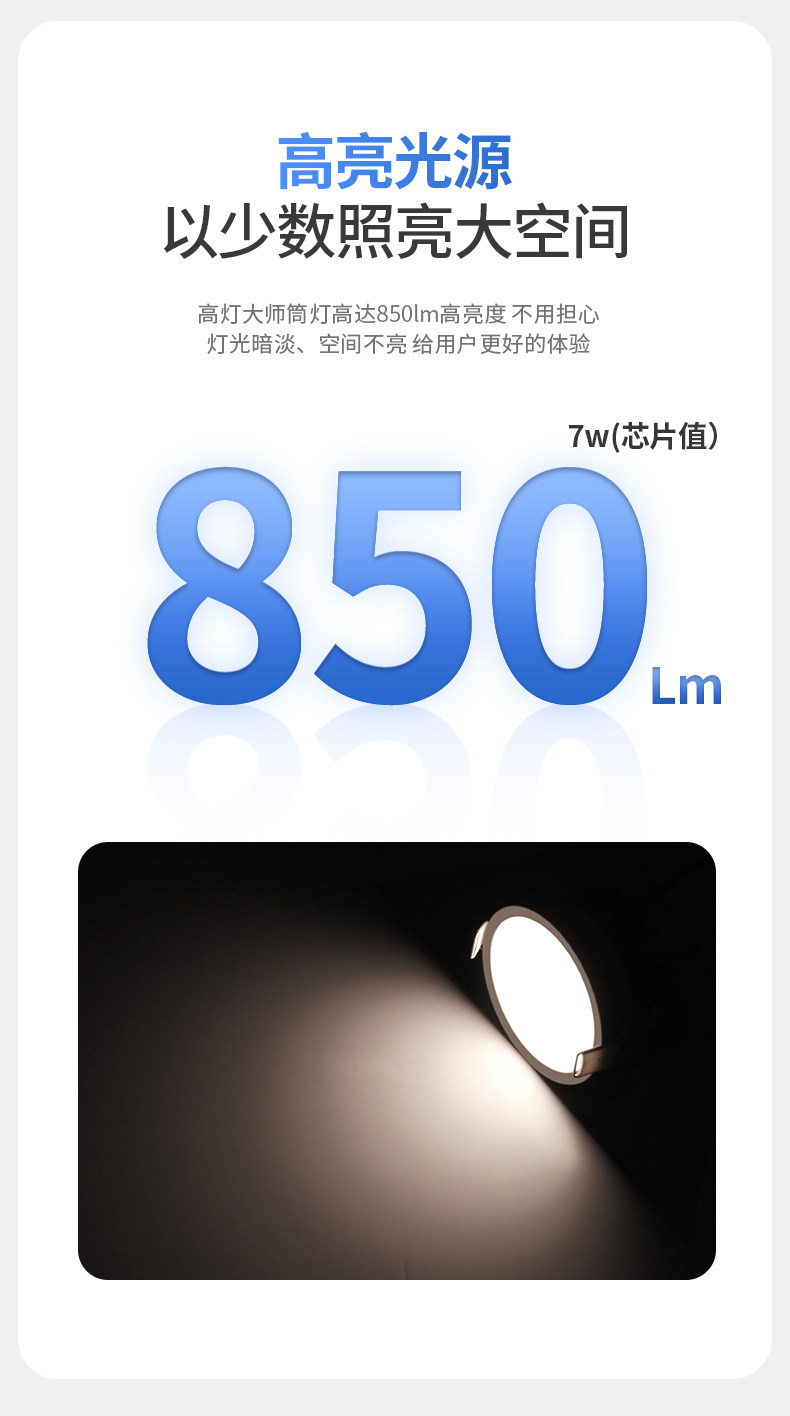 超薄窄边框筒灯嵌入式led家用天花灯走廊玄关桶灯洞灯智能家用led 图文详情 16