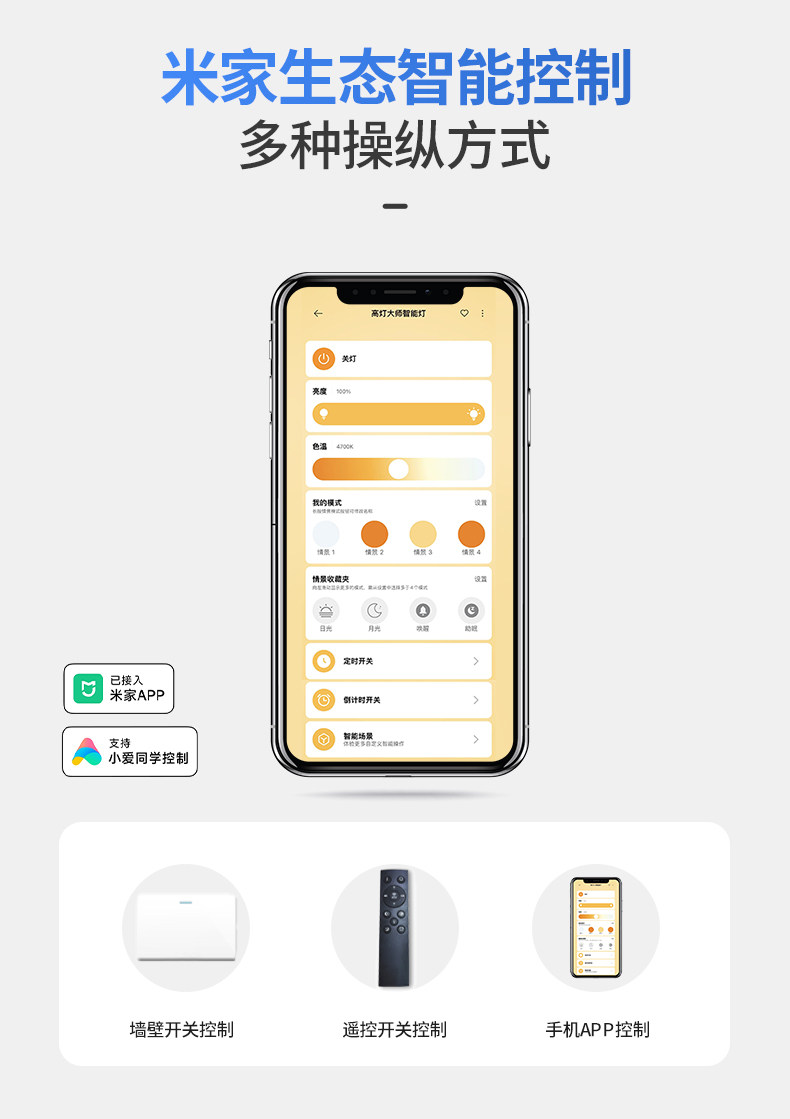 全铝吸顶灯超薄护眼全光谱圆形悬浮LED卧室书房客厅明装极简智能 图文详情 11