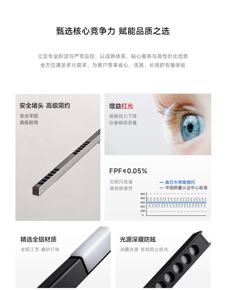 现代简约一字餐厅吊灯长条智能餐桌吧台创意防眩护眼聚光射灯中山 图文详情 7