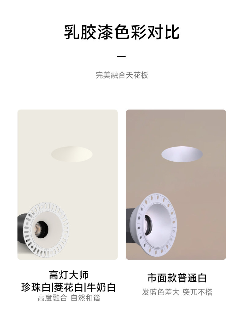 中古无边框射灯嵌入式奶油风小山丘可可蛋奶乳胶漆同色客厅吊顶 图文详情 8