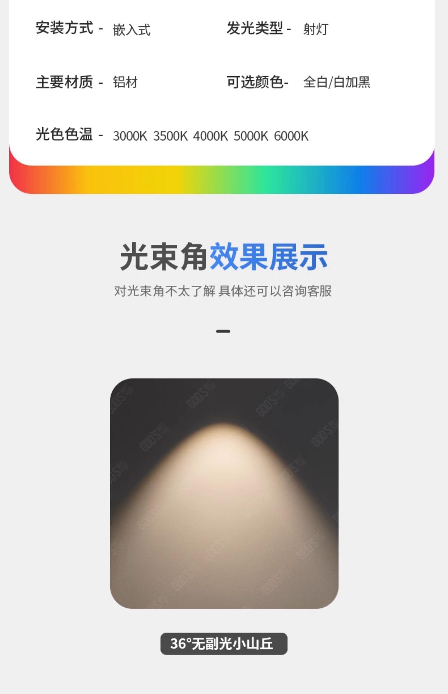 超薄射灯嵌入式led牛眼灯超矮款护眼暗装天花灯防眩客厅无主柜子 图文详情 20