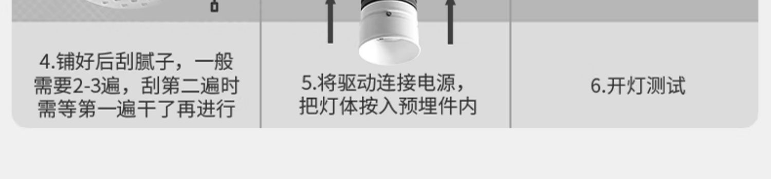 无边框预埋小筒灯嵌入式55开孔隐形led卧室防眩护眼天花无主灯 图文详情 27