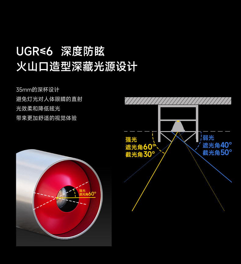 包豪斯明装筒灯红色射灯不锈钢孟菲斯多巴胺免打孔卧室吸顶无主灯 图文详情 18